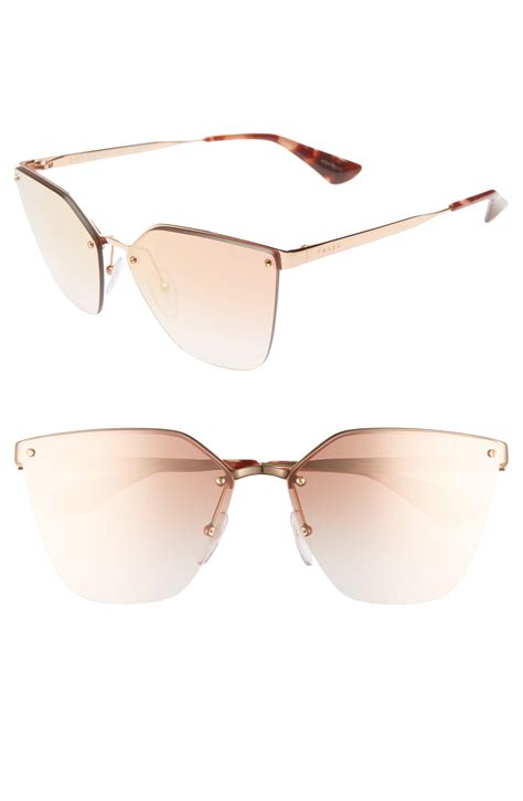 prada 63mm mirrored gradient oversize sunglasses|Mirrored Gradient Gold Lenses Prada Eyewear Collection .